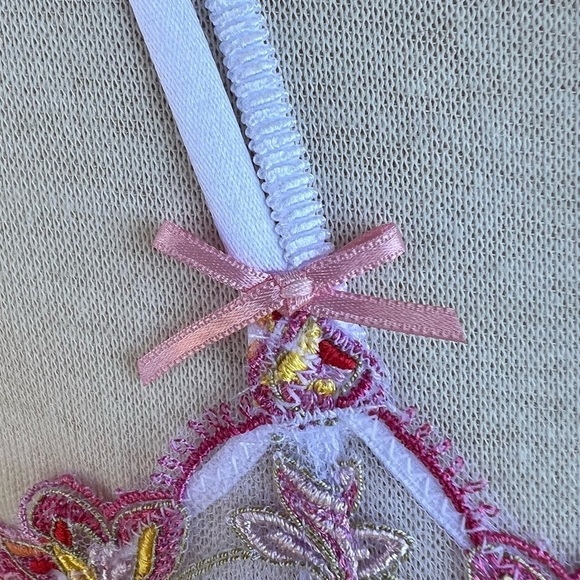 Lise Charmel Ete Frivole Wireless Bra Azalea Floral Embroidered Lace Large GUC - Picture 9 of 13